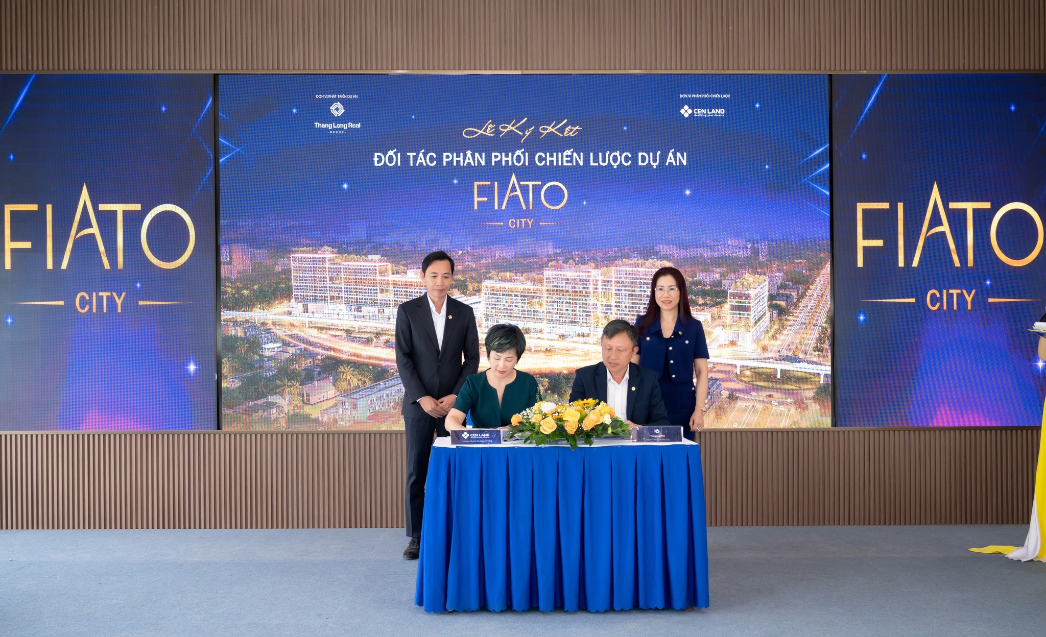 THANG LONG REAL GROUP KÝ KẾT ĐỐI TÁC PHÂN PHỐI DỰ ÁN FIATO CITY CÙNG CEN LAND