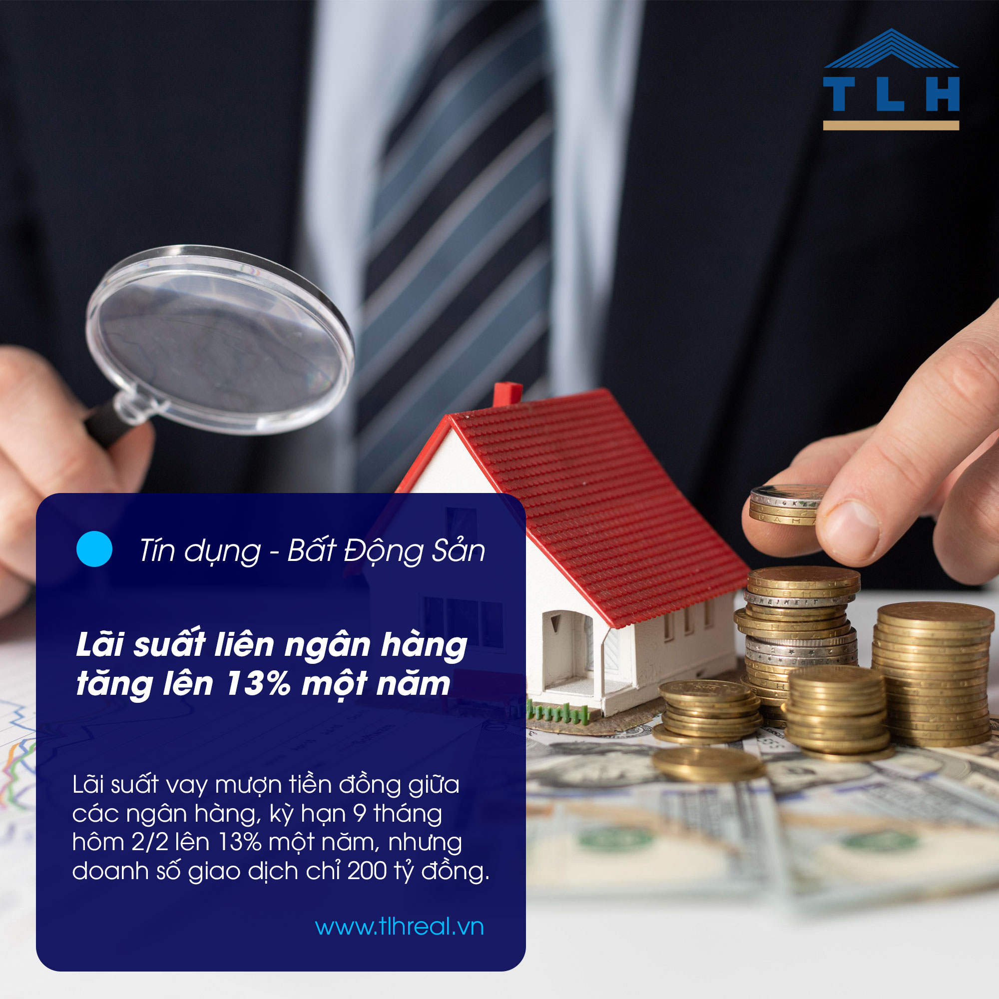 Lãi suất liên ngân hàng tăng lên 13% một năm